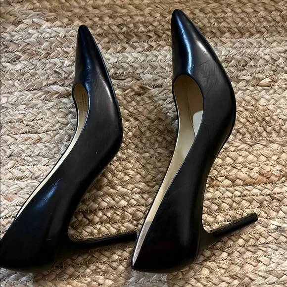 Ralph Lauren Double RL Black Heels Elegant Pointed-Toe Pumps - Picture 7 of 12